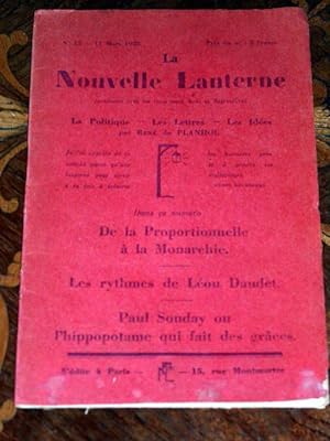 La Nouvelle Lanterne, N°13 - 11 mars 1928 -La Politique - Les Lettres - Les Idées. De la Proporti...