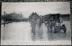 Image du vendeur pour Carte Postale ancienne 47 - Inondations de Paris. Le Grand Palis. Voiture. Attelages. mis en vente par JOIE DE LIRE