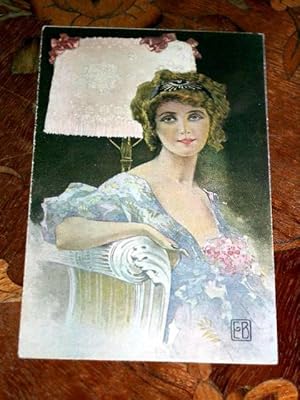 Bild des Verkufers fr Carte postale ancienne portrait de femme. E.B zum Verkauf von JOIE DE LIRE