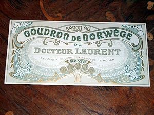 Image du vendeur pour Etiquette des annes 1900 - Savon au Goudron de Norwge du Docteur Laurent Ex-mdecin en Chef des Hopitaux de Rouen - Paris. mis en vente par JOIE DE LIRE