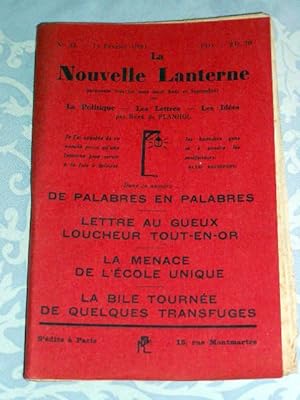 La Nouvelle Lanterne, N°32- Février 1930 - La Politique - Les Lettres - Les Idées. De palabres en...