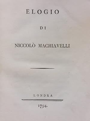 Elogio di Niccolò Machiavelli.