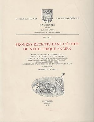 Imagen del vendedor de Progrs rcents dans l'tude du Nolithique ancien. a la venta por Librairie Archaion