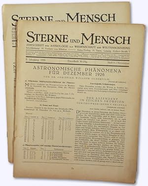 Sterne und Mensch. 2. Jhg. 1926, Heft 9 und 12 [von 12]. Zeitschrift für Astrologie als Wissensch...