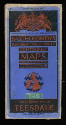 Teesdale: Bartholomew's Revised Half-Inch Contoured Map Sheet 35 on Cloth