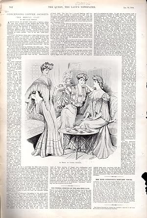 Immagine del venditore per PRINT: "Concerning Coffee Jackets".story engraving from The Queen, The Lady's Newspaper and Court Chronicle; January 30, 1904 venduto da Dorley House Books, Inc.