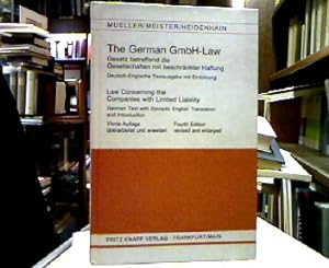 GmbH-law : German law concerning the companies with limited liability ; [of April 20, 1892 ; in t...