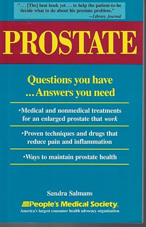 Immagine del venditore per Prostate Questions You Have.Answers You Need venduto da Ye Old Bookworm