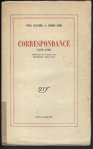 Bild des Verkufers fr CORRESPONDANCE 1899-1926 zum Verkauf von Librairie l'Aspidistra