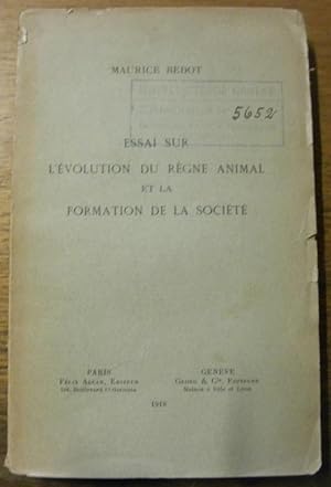 Bild des Verkufers fr Essai sur l'volution du rgne animal et la formation de la socit. zum Verkauf von Bouquinerie du Varis