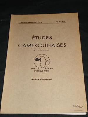 ETUDES CAMEROUNAISES;. OCTOBRE -DECEMBRE. n° 53-54