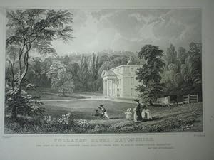Original Antique Engraved Print Illustrating Follaton House in Devonshire.