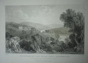 Original Antique Engraved Print Illustrating Sharpham, On the River Dart, Devonshire.