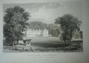 Original Antique Engraved Print Illustrating Maristow in Devonshire.