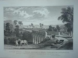 Original Antique Engraved Print Illustrating Rolle Canal, & Rolle Aqueduct, Near Torrington, Devo...