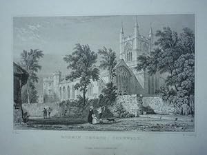Original Antique Engraved Print Illustrating Bodmin Church, Cornwall.