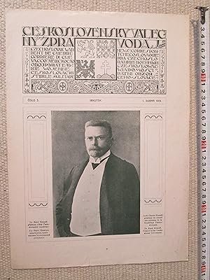 Bild des Verkufers fr Ceskoslovensk vlecn zpravodaj : Cislo 3. : 1. Dubna 1919 zum Verkauf von Expatriate Bookshop of Denmark