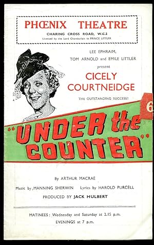 Seller image for Under the Counter: Souvenir Theatre Programme Performed at Phoenix Theatre Charing Cross Road, London for sale by Little Stour Books PBFA Member