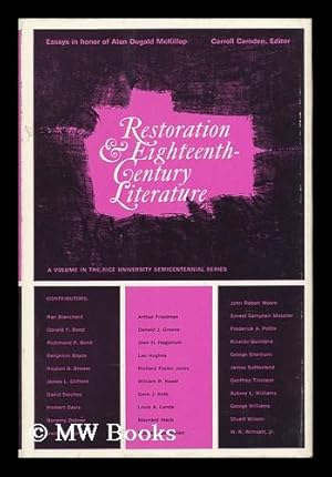 Seller image for Restoration and Eighteenth-Century Literature : Essays in Honor of Alan Dugald McKillop for sale by MW Books Ltd.