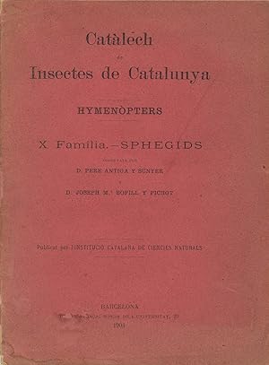 Catalech insectes de Catalunya. Hymenopters. X Familia. - Sphegids