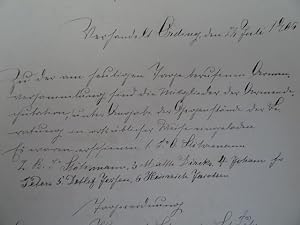 Armenprotocoll zu Ording 1871 (Deckeltitel). Ording, 1871-1914. 80 handschriftliche Blätter, 98 w...