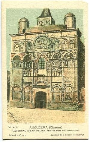 POSTAL ANTIGUA. ANGULEMA (CHARENTE). CATEDRAL DE SAN PEDRO (FACHADA OESTE CON RESTAURACION), 5ª S...