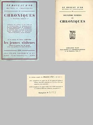 Immagine del venditore per CHRONIQUES Deuxime Numro - Oeuvres et Chroniques - 10 venduto da Bibliothque d'un amateur