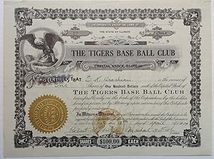 Rare Signed Stock Certificate