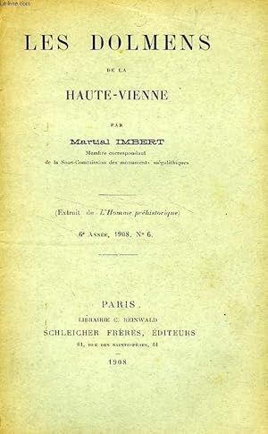 Seller image for L'HOMME PREHISTORIQUE, 5e ANNEE, N 8, AOUT 1907 (EXTRAIT), NOTES SUR LA TENE, LES DOLMENS DE LA HAUTE-VIENNE for sale by Le-Livre