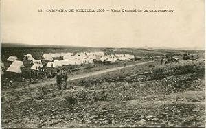 ANTIGUA POSTAL DE MELILLA. 15. CAMPAÑA DE MELILLA 1909. VISTA GENERAL DE UN CAMPAMENTO/OLD POSTCA...