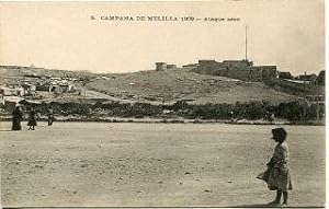 ANTIGUA POSTAL DE MELILLA. 5. CAMPAÑA DE MELILLA 1909. ATAQUE SECO/OLD POSTCARD. WAR SPAIN AGAINS...