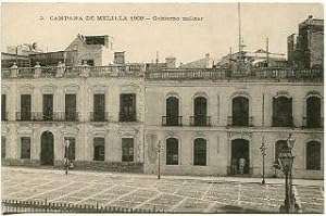 ANTIGUA POSTAL DE MELILLA. 2. CAMPAÑA DE MELILLA 1909. GOBIERNO MILITAR/OLD POSTCARD. WAR SPAIN A...