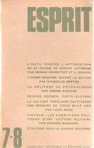 Revue esprit / juillet-aout 1975/ n° 7-8