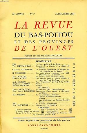Bild des Verkufers fr LA REVUE DU BAS-POITOU ET DES PROVINCES DE L'OUEST, 76e ANNEE, N 2, MARS-AVRIL 1965 zum Verkauf von Le-Livre