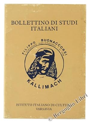 BOLLETTINO DI STUDI ITALIANI. Rivista annuale. Anno I - n.1.: