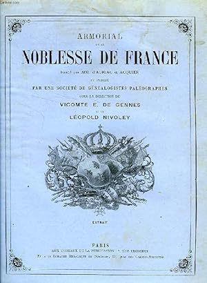 Seller image for ARMORIAL DE LA NOBLESSE DE FRANCE, EXTRAIT: DE GENNES for sale by Le-Livre