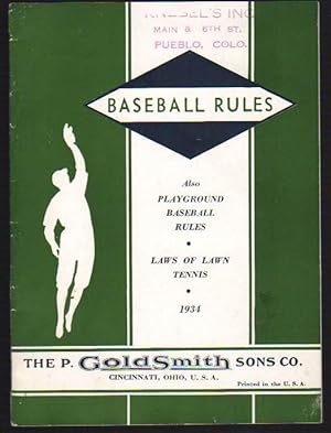 Baseball Rules: Also Playground Baseball Rules: Laws of Tennis 1934