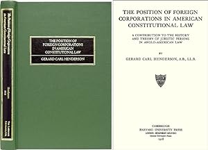 Seller image for The Position of Foreign Corporations in American Constitutional Law. for sale by The Lawbook Exchange, Ltd., ABAA  ILAB