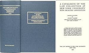 Bild des Verkufers fr A Catalogue of the Law Collection at New York University with. zum Verkauf von The Lawbook Exchange, Ltd., ABAA  ILAB