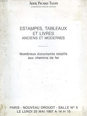 Bild des Verkufers fr ESTAMPES, TABLEAUX ET LIVRES ANCIENS ET MODERNES (CATALOGUE) zum Verkauf von Le-Livre