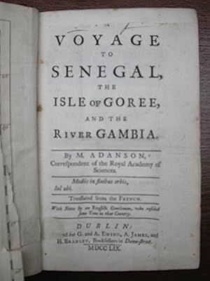 Imagen del vendedor de Voyage to Senegal, the Isle of Goree, and the River Gambia. a la venta por HALEWOOD : ABA:ILAB : Booksellers :1867