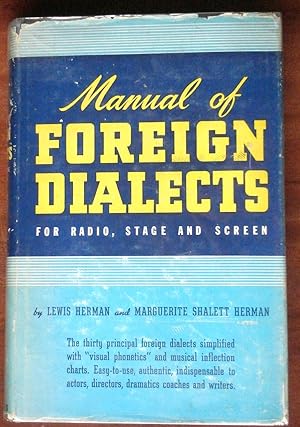 Immagine del venditore per Manual of Foreign Dialects for Radio, Stage and Screen venduto da Canford Book Corral