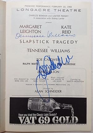 Signed Playbill -- "Slapstick Tragedy"