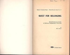 Seller image for Quest for Belonging, for sale by Antiquariat Kastanienhof