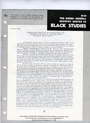 Seller image for African Influences in the Development of Regional Cultures in the New World (Bobbs-Merrill Reprint Series in Black Studies: BC-23) for sale by Cream Petal Goods