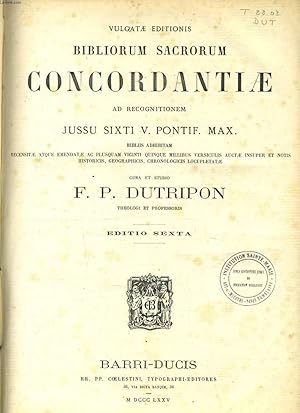 Bild des Verk�ufers f�r VULGATAE EDITIONIS BIBLIORUM SACRORUM CONCORDANTIAE ad rec. jussu Sixti V. Pontif. Max. zum Verkauf von Le-Livre
