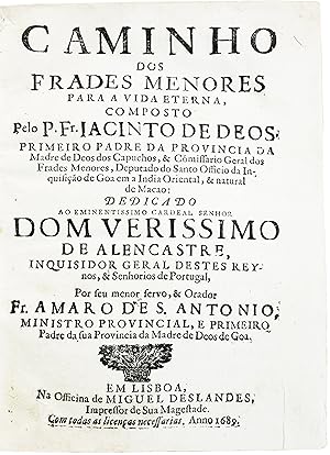 Seller image for Caminho dos frades menores para a vida eterna. for sale by Richard C. Ramer Old and Rare Books