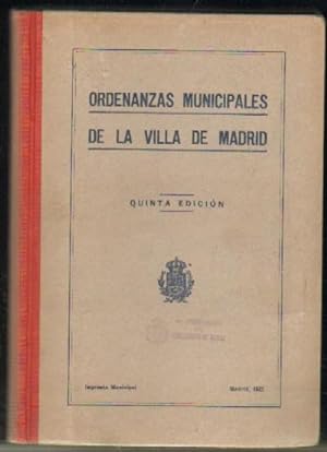 ORDENANZAS MUNICIPALES DE LA VILLA DE MADRID