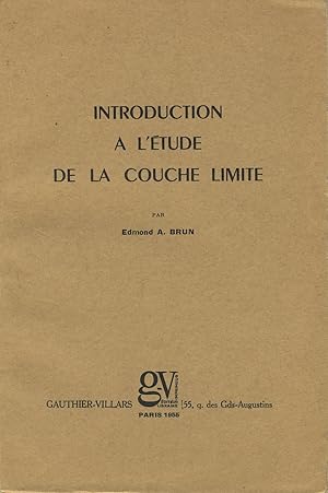 Imagen del vendedor de Introduction � l'�tude de la couche limite a la venta por Sylvain Par�