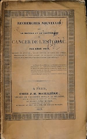 Image du vendeur pour Recherches Nouvelles sur La Nature et Le Traitement du Cancer de L'Estomac mis en vente par Barter Books Ltd